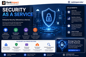Security as a service dashboard showing real time threat monitoring and protection.