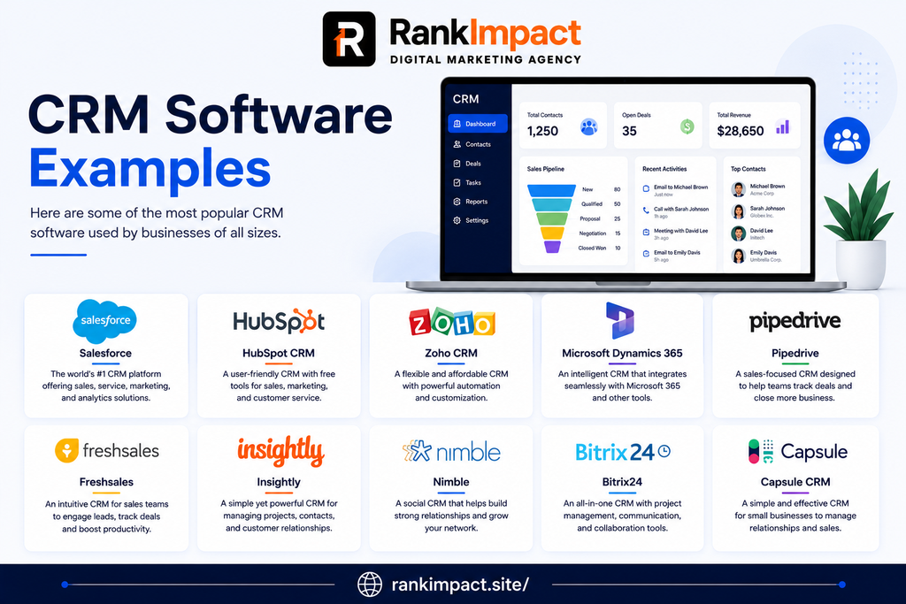 crm software examples comparison guide for businesses.