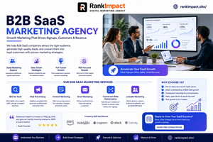 Marketing team at a b2b saas marketing agency reviewing campaign performance data.