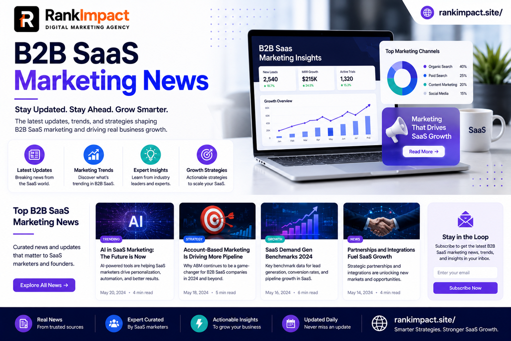 b2b saas marketing news 2026 trends and statistics illustration for software growth teams