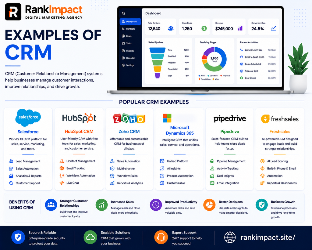 examples of crm software dashboard for business use.