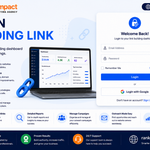 Link building login dashboard for managing backlinks and SEO campaigns.